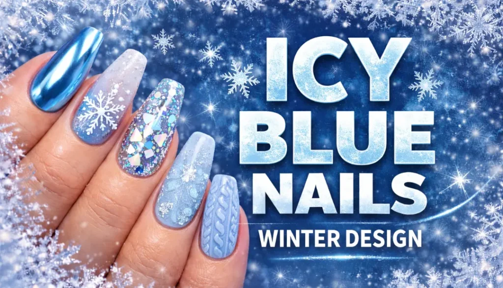 Icy Blue Nails Winter