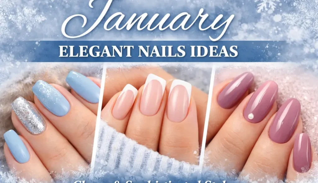 January Elegant Nails Idea