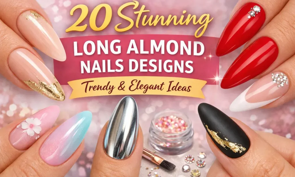 20 Long Almond Nails Designs