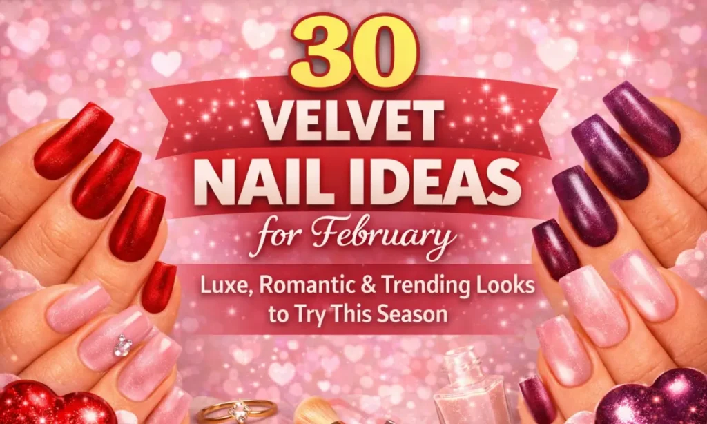 30 Velvet Nail Ideas for February
